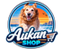 Logo Aukan Shop perro golden retriever